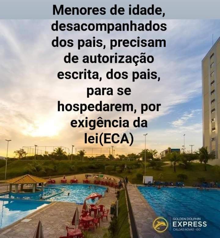 Golden Dolphin 3Pessoas Com Piscinas Termais Mais Toalhas E Roupas De Cama Lencois Travesseiros Fronhas Limpeza Do Check In Impostos E Taxas Ja Incluso Atencao A Hospedagem Podera Ocorrer No Express Ou Grand Hotel,Conforme A Disponibilidade De Apto Caldas Novas Dış mekan fotoğraf